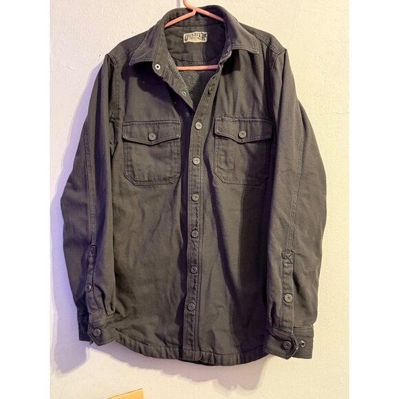 Duluth Trading Co. Jacket Gray Snap Button Fleece Lined Barn Coat Mens S/M - Picture 1 of 16